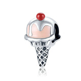925 Sterling Silver Summer Ice-Cream Cone Charm For DIY Bracelet