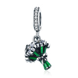 925 sterling silver zirconia Epoxy daisy dangle Charms