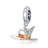 925 Sterling Silver Beautiful Top Hat Charm For Bracelet Fashion Jewelry