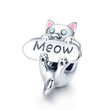925 Sterling Silver Oxidized Epoxy Naughty Cat Charms