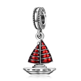 925 Sterling Silver Sailboat Beads Charms