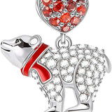 925 Sterling Silver Polar Bear Dangle Charm Bead Fit Bracelet for Women